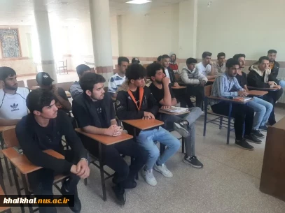 جلسه هم اندیشی آقای توکلی رئیس آموزشکده ملی مهارت پسران خلخال با دانشجویان خوابگاهی